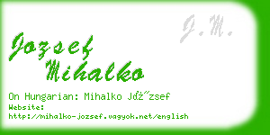 jozsef mihalko business card